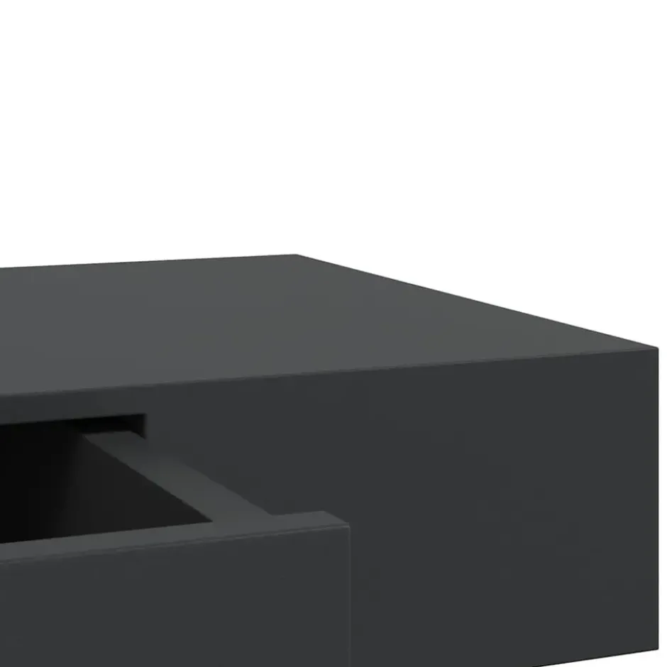 vidaXL - Wandschap - Zwart - MDF - 80 x 25 x 8 cm