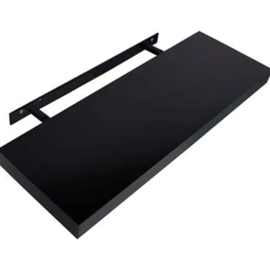 vidaXL - Wandschap - Zwart - MDF - 60 x 20 x 3.8 cm - 2 stuks