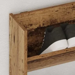 vidaXL - Wandschoenenkast - Bruin - Bewerkt hout