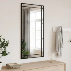 vidaXL - Wandspiegel - Zwart - IJzer - 50 x 100 cm