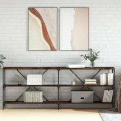 vidaXL - Wandtafel - Bruin - Bewerkt hout
