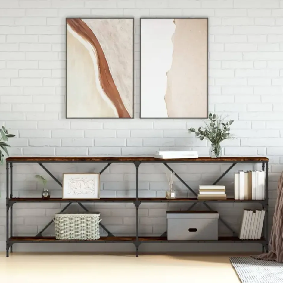 vidaXL - Wandtafel - Bruin - Bewerkt hout