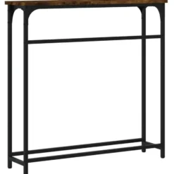 vidaXL - Wandtafel - Gerookt eiken - Bewerkt hout - 75x19.5x75 cm