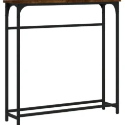 vidaXL - Wandtafel - Gerookt eiken - Bewerkt hout - 75x19.5x75 cm