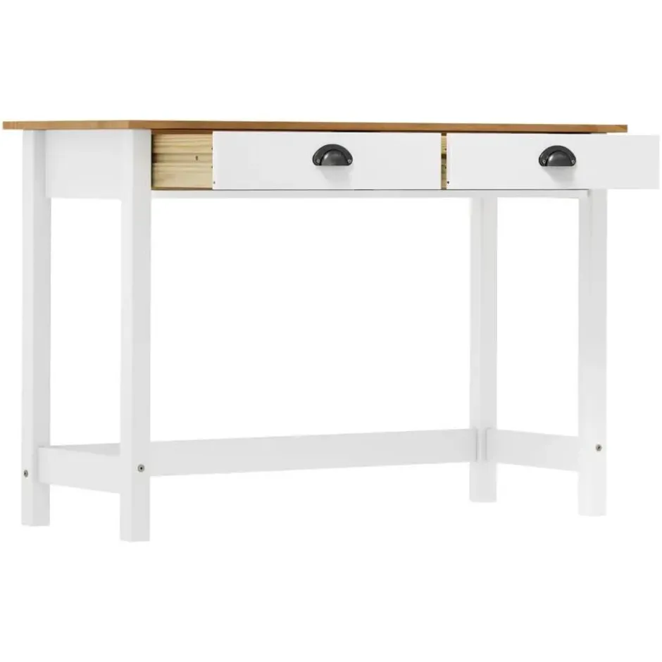 VIDAXL Wandtafel Hill Range met 2 lades 110x45x74 cm grenenhout