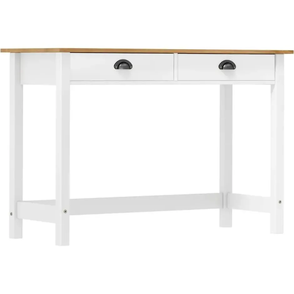 VIDAXL Wandtafel Hill Range met 2 lades 110x45x74 cm grenenhout