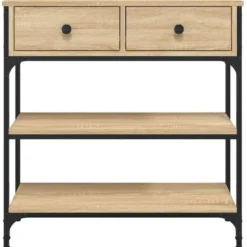 vidaXL - Wandtafel met 2 lades 2 schappen - Sonoma eiken - Hout - 72.5x25x75 cm