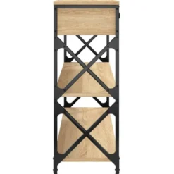 vidaXL - Wandtafel met 2 lades 2 schappen - Sonoma eiken - Hout - 100x28x75 cm