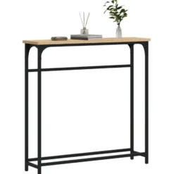 vidaXL - Wandtafel - Sonoma eiken - Bewerkt hout - 75x19.5x75 cm