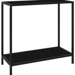 vidaXL - Wandtafel - Zwart - Glas - 80 x 35 x 75 cm