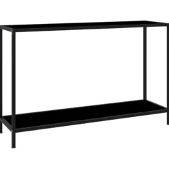 vidaXL - Wandtafel - Zwart - Glas - 120 x 35 x 75 cm