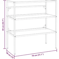 vidaXL - Wastafelframe 79x38x83 cm ijzer zwart Wastafelframe badkamerrek