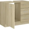 vidaXL - Wastafelkast - Bruin - Bewerkt hout