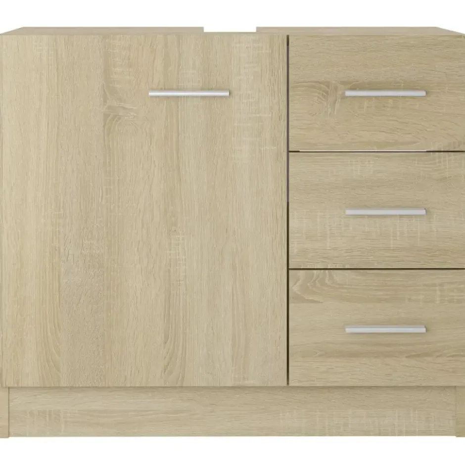 vidaXL - Wastafelkast - Bruin - Bewerkt hout