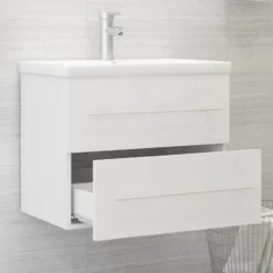 vidaXL - Wastafelkast - Wit - Bewerkt hout - 60 x 38.5 x 48 cm