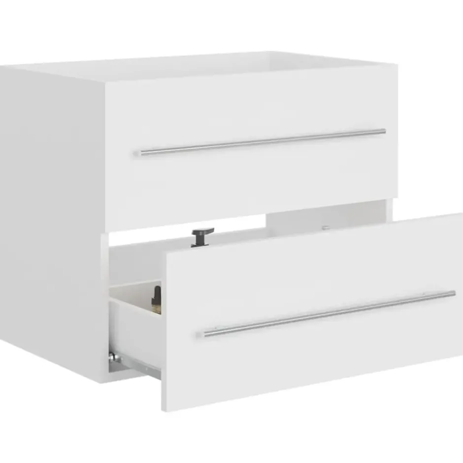 vidaXL - Wastafelkast - Wit - Bewerkt hout - 60 x 38.5 x 48 cm