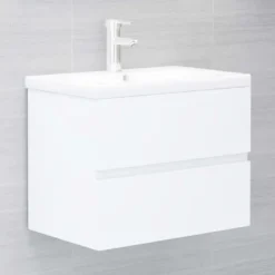 vidaXL - Wastafelkast - Wit - Bewerkt hout - 60 x 38.5 x 45 cm