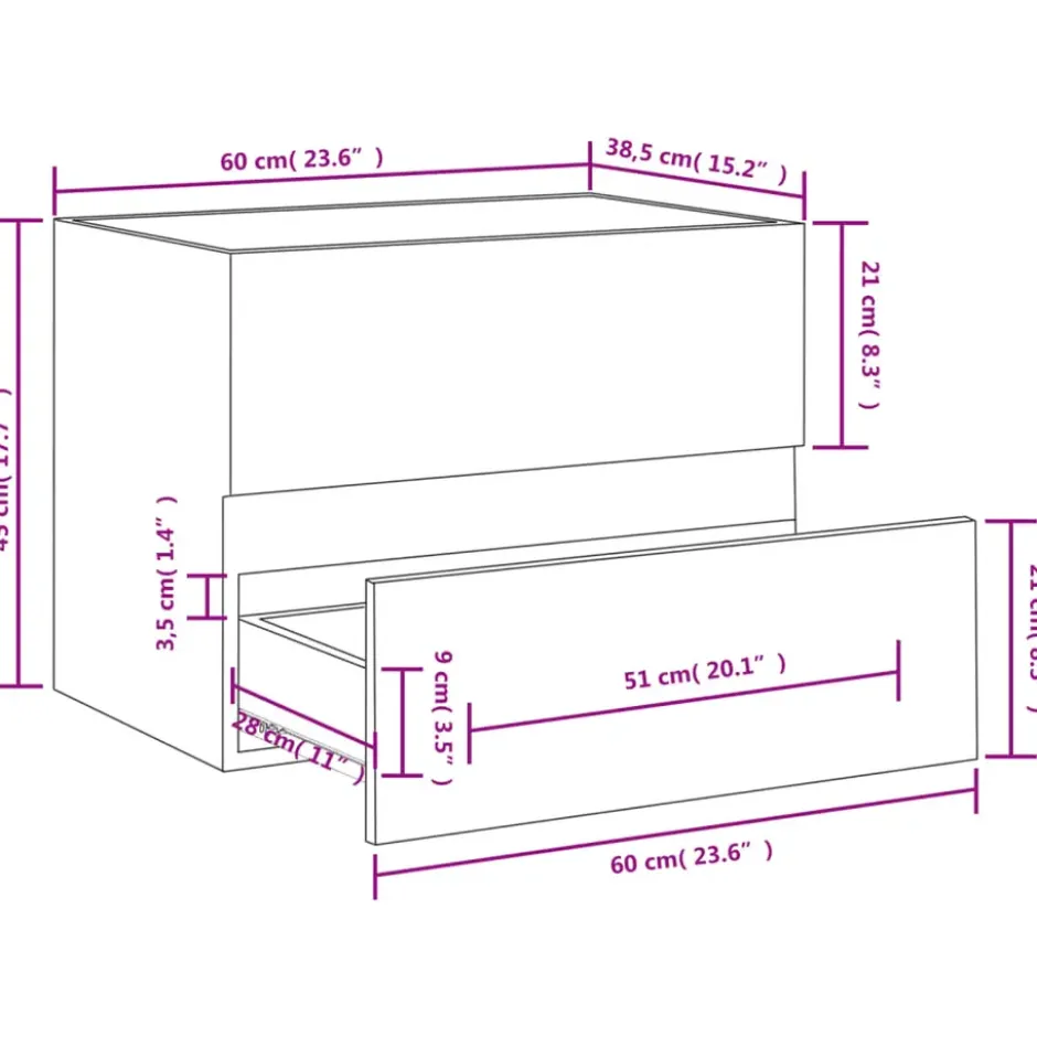 vidaXL - Wastafelkast - Wit - Bewerkt hout - 60 x 38.5 x 45 cm