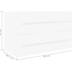 vidaXL - Wastafelkast - Wit - Bewerkt hout - 80 x 38.5 x 48 cm