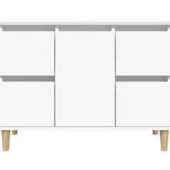 vidaXL - Wastafelkast 80x33x60 cm bewerkt hout wit