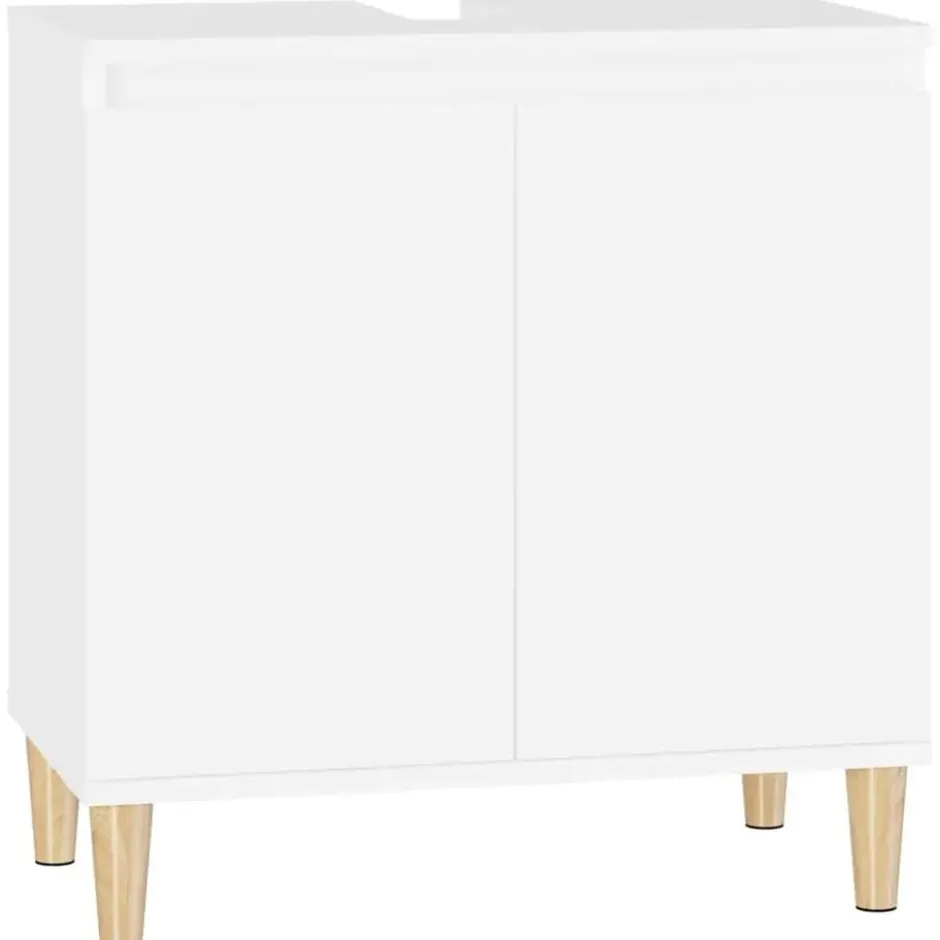 vidaXL - Wastafelkast 58x33x60 cm bewerkt hout wit