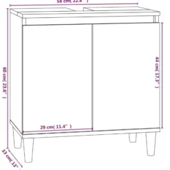 vidaXL - Wastafelkast 58x33x60 cm bewerkt hout wit