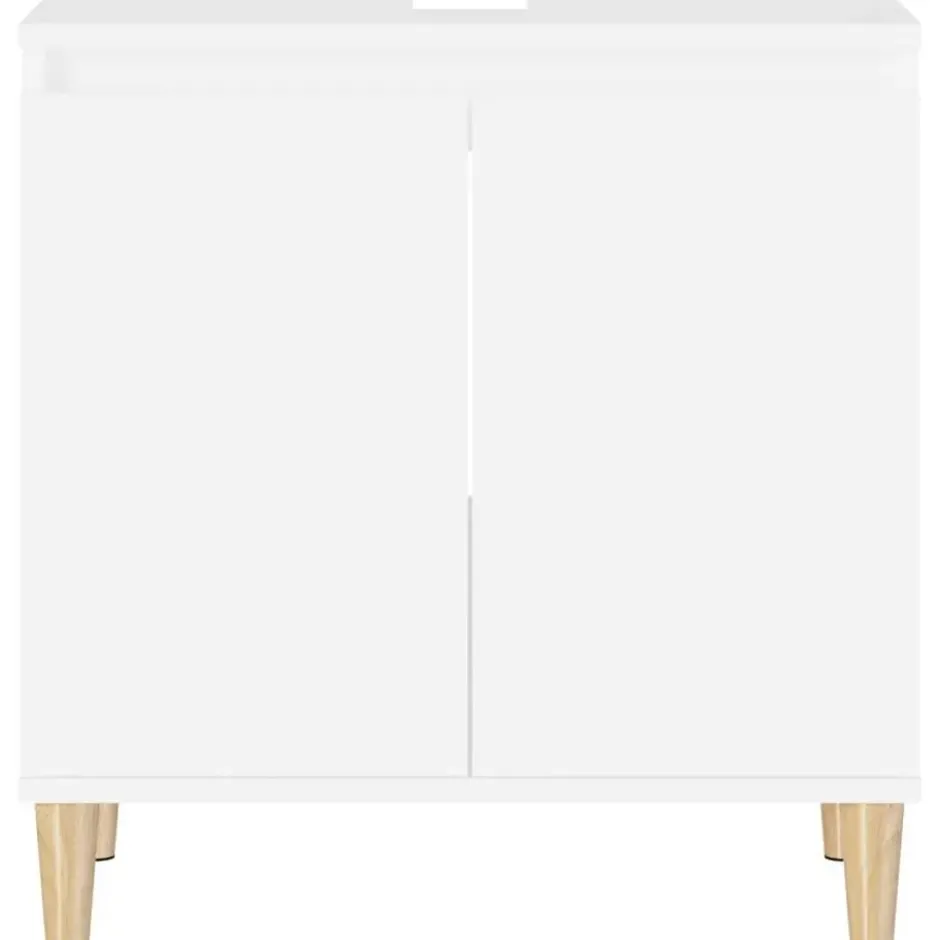 vidaXL - Wastafelkast 58x33x60 cm bewerkt hout wit