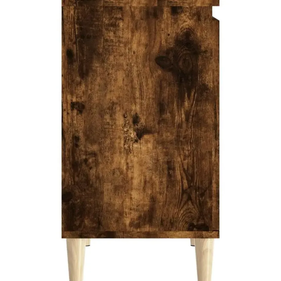 vidaXL - Wastafelkast 58x33x60 cm bewerkt hout gerookt eikenkleurig