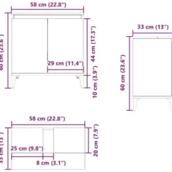 vidaXL - Wastafelkast 58x33x60 cm bewerkt hout wit