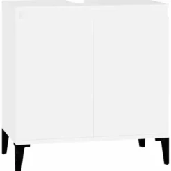 vidaXL - Wastafelkast 58x33x60 cm bewerkt hout wit