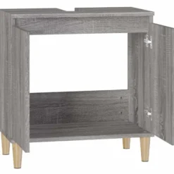 vidaXL - Wastafelkast 58x33x60 cm grijs sonoma eikenkleurig bewerkt hout