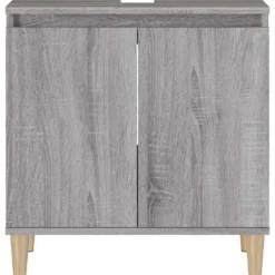 vidaXL - Wastafelkast 58x33x60 cm grijs sonoma eikenkleurig bewerkt hout