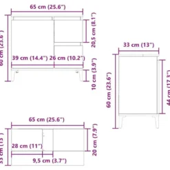 vidaXL - Wastafelonderkast - 1 deur 2 lades - Sonoma eiken - Hout - 65x33x60 cm