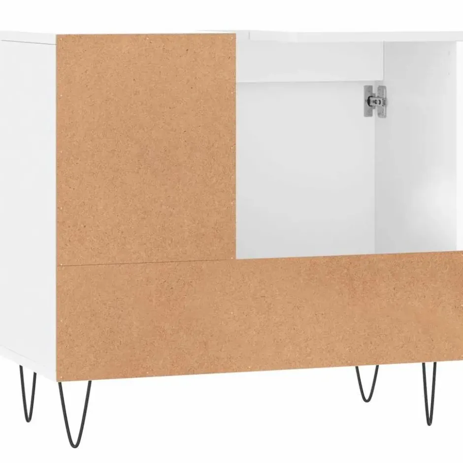 vidaXL - Wastafelonderkast met 2 lades - Wit - Hout en ijzer - 65x33x60 cm