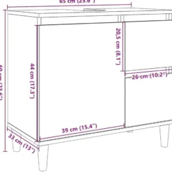 vidaXL - Wastafelonderkast met 1 deur 2 lades - Wit - Hout - 65x33x60 cm