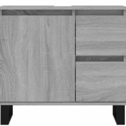 vidaXL - Wastafelonderkast met 2 lades - Grijs sonoma eiken - Hout - 65 cm