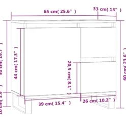 vidaXL - Wastafelonderkast met 2 lades - Wit - Bewerkt hout en ijzer - 65 cm