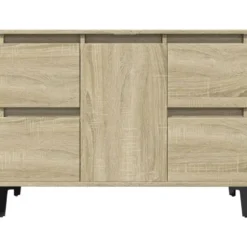 vidaXL - Wastafelonderkast met 1 deur 4 lades - Sonoma eiken - 80x33x60 cm