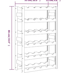 vidaXL - Wijnrek - Zwart - Grenenhout