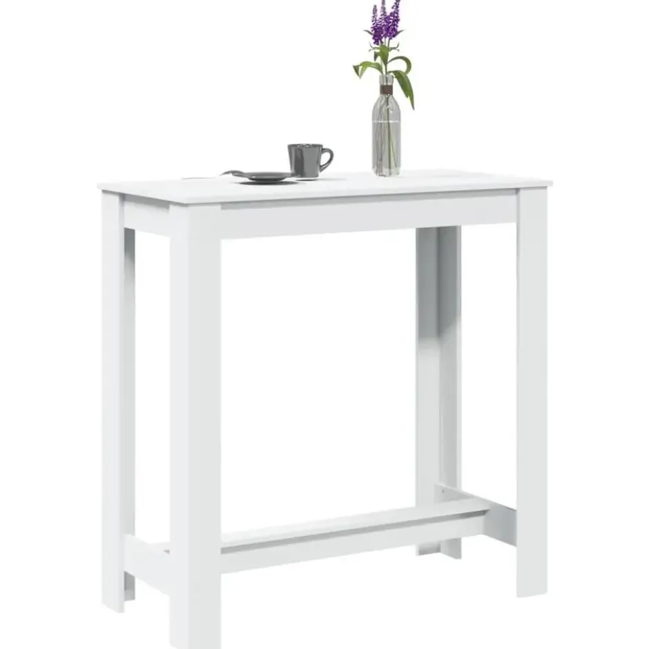 vidaXL - Wit Bartafel - Bewerkt hout - 102x50x103.5 cm