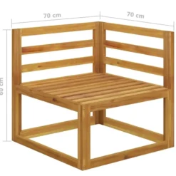 vidaXL - 2-zits Tuinbank met donkergrijze kussens - Acaciahout - 70x70x60 cm