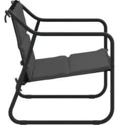 vidaXL - 2-zits Tuinbank met kussen antracietkleurig - staal - 110x70x74 cm