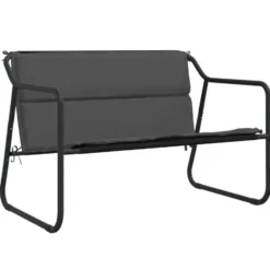 vidaXL - 2-zits Tuinbank met kussen antracietkleurig - staal - 110x70x74 cm