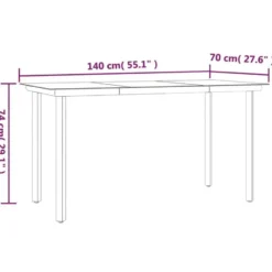 vidaXL - 4-zits Tuinset met zitkussens - Bruin - Poly rattan - 140x70 cm