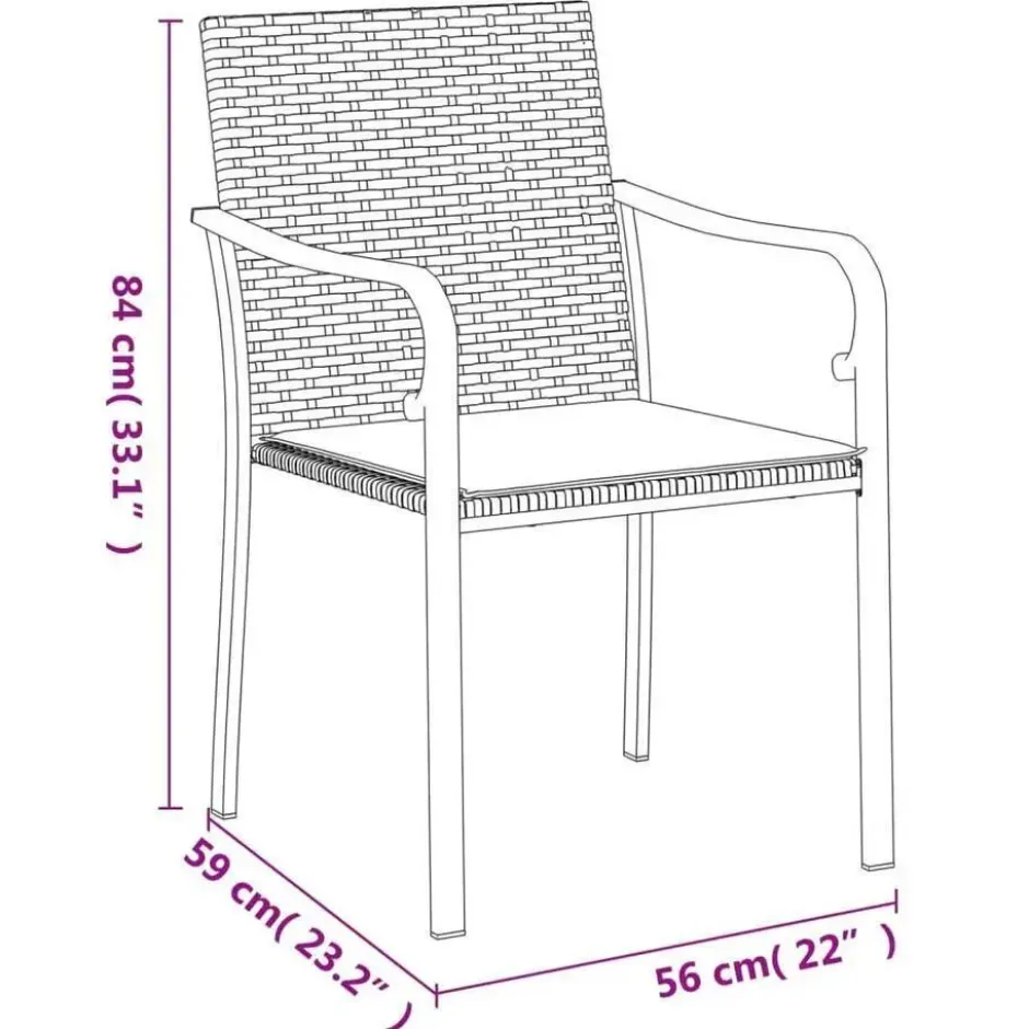 vidaXL - 4-zits Tuinset met zitkussens - Bruin - Poly rattan - 140x70 cm