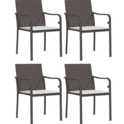 vidaXL - 4-zits Tuinset met zitkussens - Bruin - Poly rattan - 140x70 cm