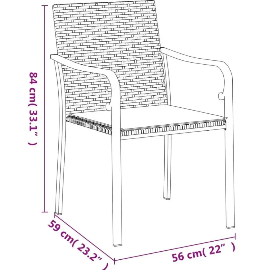 vidaXL - 4-zits Tuinset met zitkussens - Bruin - Poly rattan - 140x70 cm