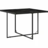 vidaXL - 4-zits Tuinset wit kussens - Zwart - Poly rattan en staal - 110x106 cm
