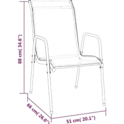 vidaXL - 4-zits Tuinset - Zwart - Textileen en staal - 160x80 cm
