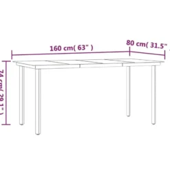 vidaXL - 4-zits Tuinset - Zwart - Textileen en staal - 160x80 cm